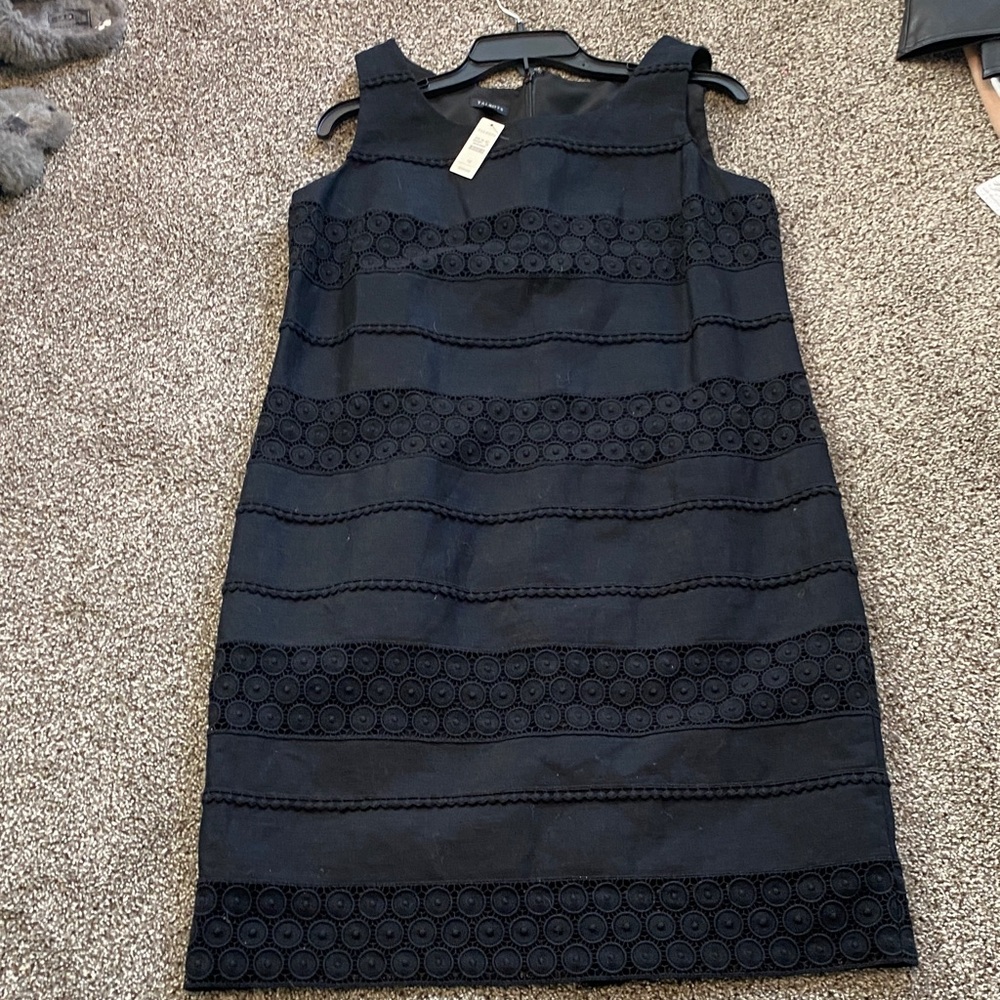 Stunning Talbots Black Textured Midi Dress Size 10